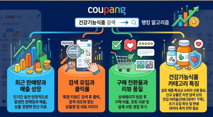 쿠팡 건기식 상위노출 가이드, 검색 순위 플러스 시키는 핵심 공략법